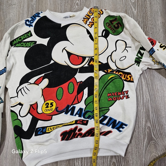 Vintage 90’s Mickey Mouse All Over Print Sweatshirt Crewneck Mickey Mouse Disney - Picture 6 of 7
